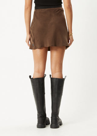 Gemma Cupro Mini Skirt - Coffee