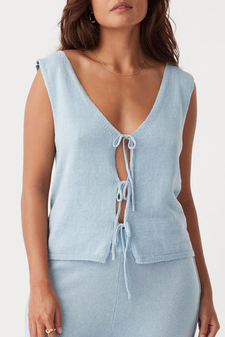 Poppy Organic Reservable Vest - Sky