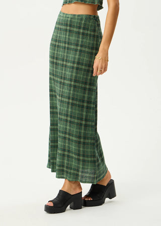 Lonnie Seersucker Maxi Skirt - Hunter Green