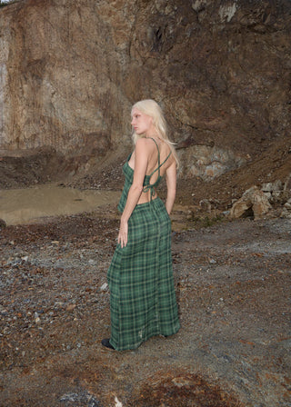 Lonnie Seersucker Maxi Skirt - Hunter Green