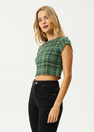 Lonnie Seersucker Top - Hunter Green