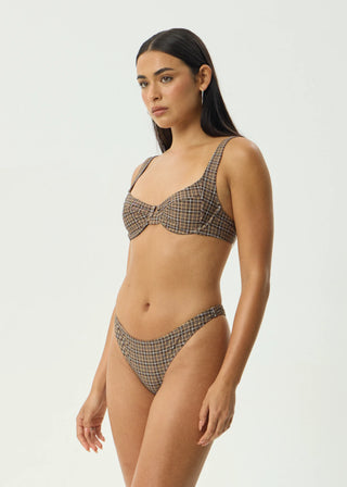 Hometown Bikini Bottom - Coffee/White