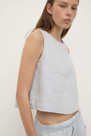 Estelle Linen Top - Cloud