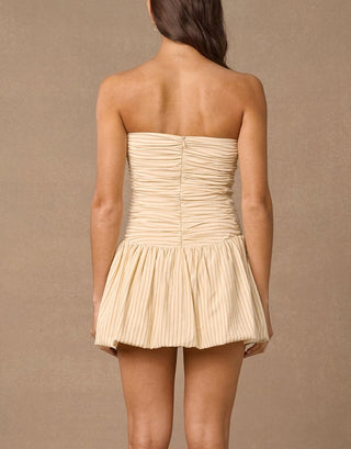 Radiance Mini Dress - Wheat Stripe