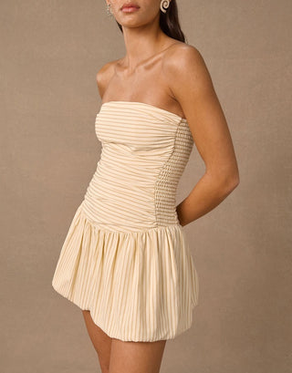 Radiance Mini Dress - Wheat Stripe