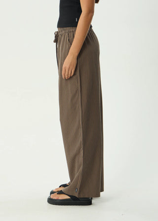 Cyrus Wide Leg Pant - Coffee Stripe