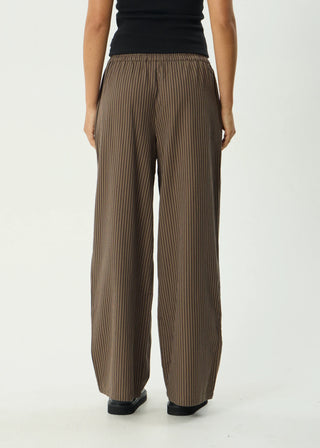 Cyrus Wide Leg Pant - Coffee Stripe