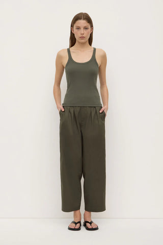 Charlie Rib Tank - Moss