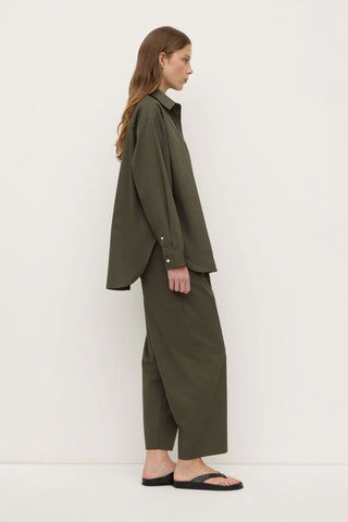 Marigold Poplin Long Sleeve Shirt - Moss