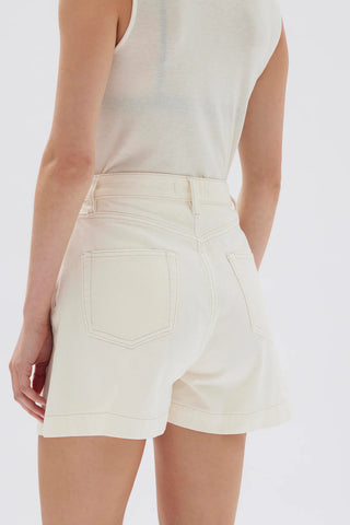 Boxy Denim Short - Ecru