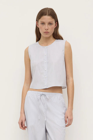 Cora Stripe Button Front Top