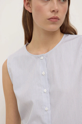 Cora Stripe Button Front Top
