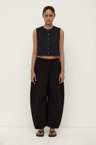 Cherry Button Front Top - Black