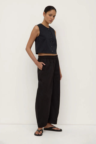 Cherry Button Front Top - Black
