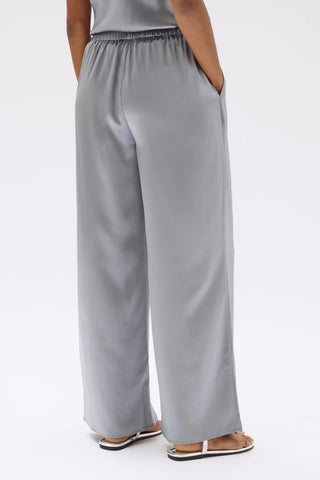 Ena Silk Pants - Silver