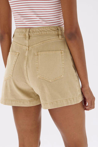 Boxy Denim Short - Tan