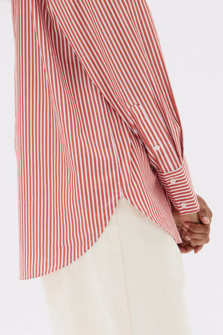 Signature Poplin Shirt - Papaya/White