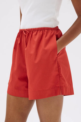 Philipa Poplin Shorts - Papaya