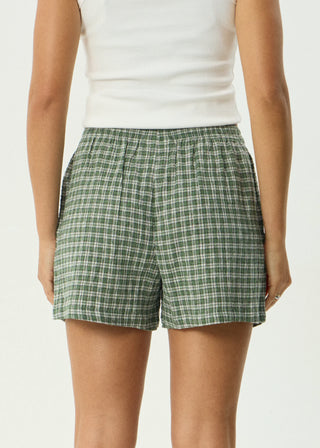 Base Seersucker Boxer Short - Deep Green Check