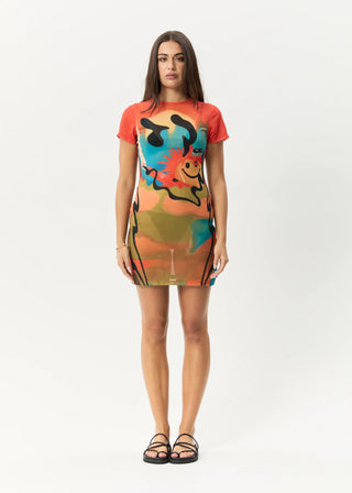 Apocalypso Sheer Mini Dress - Multi