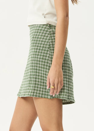 Base Seersucker Mini Skirt - Deep Green Check
