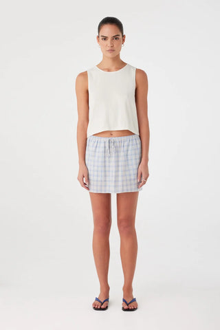 Camille Skirt - Powder Blue Check