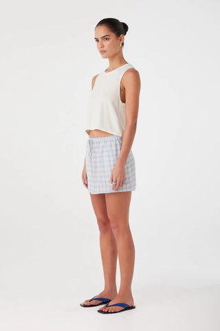 Camille Skirt - Powder Blue Check