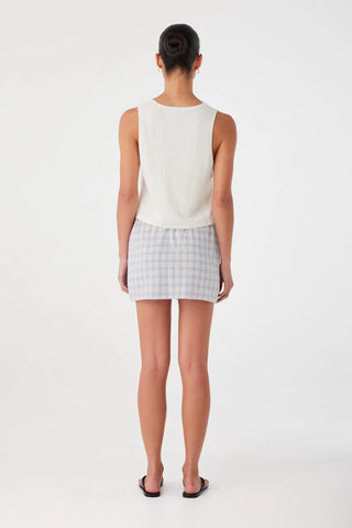 Camille Skirt - Powder Blue Check