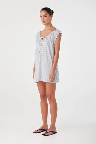 Camille Dress - Powder Blue Check