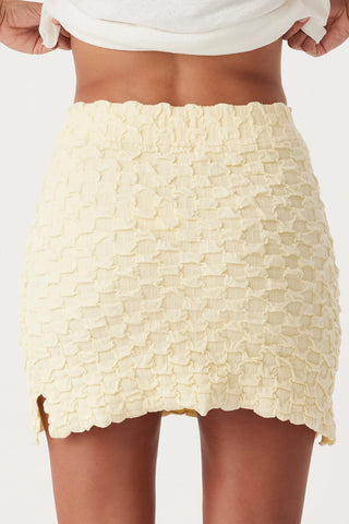 Mila Textured Mini Skirt - Butter