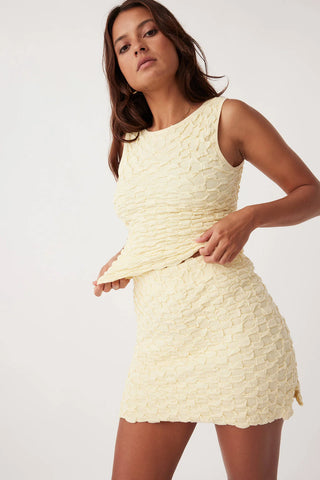 Mila Textured Mini Skirt - Butter