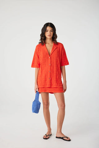 Lara Organic Cotton Shirt - Hibiscus