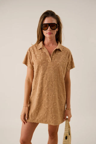 Cruise Terry Polo Dress - Tan