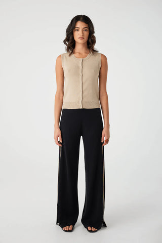 Finley Button Up Vest - Taupe