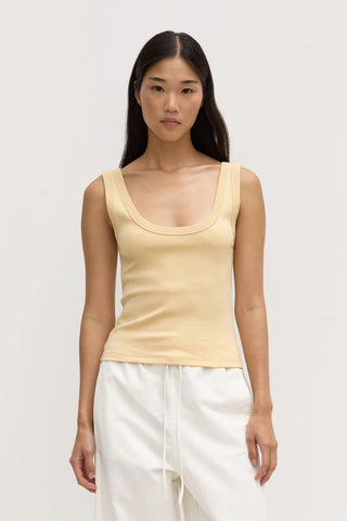 Paulina Scoop Tank - Camomile