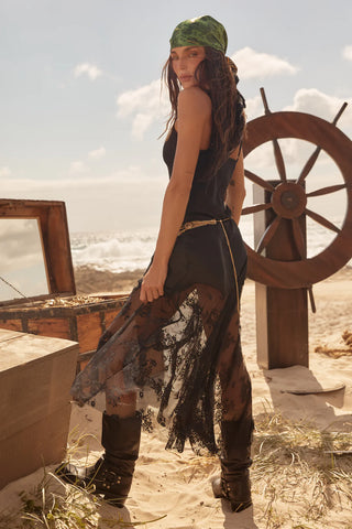 Lace Maxi Dress - Black