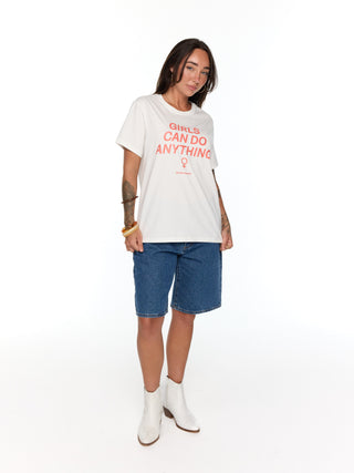 Girls Can Do Anything Organic Cotton Tee - Natural