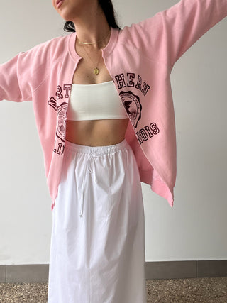 Vintage Collegiate Cardigan - Illinois Pink