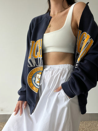 Vintage Collegiate Cardigan - Michigan Navy