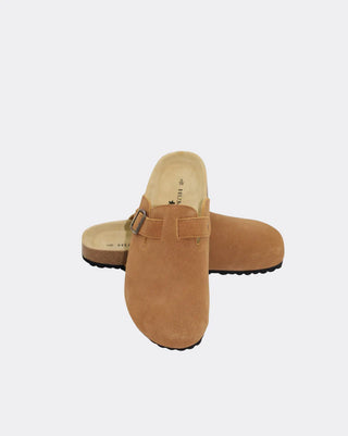 Lara Suede Slide - Tan
