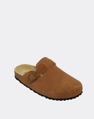 Lara Suede Slide - Tan