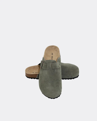 Lara Suede Slide - Vintage Green