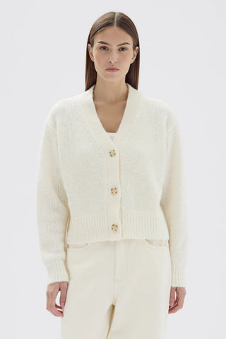 Evi Wool Knit Cardigan- Cream