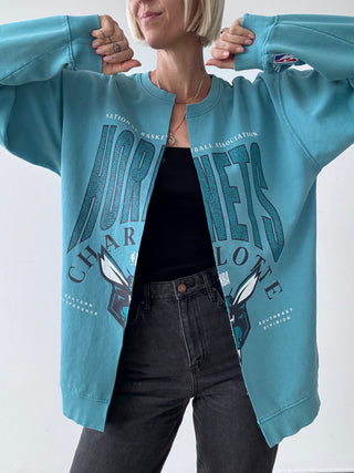 Vintage Collegiate Cardigan - Hornets Blue