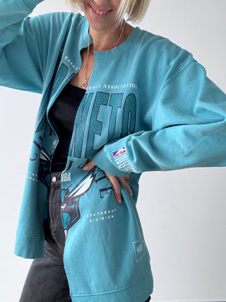 Vintage Collegiate Cardigan - Hornets Blue