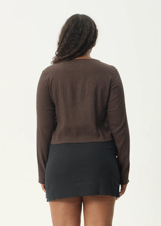 The Focus Seersucker Long Sleeve - Coffee
