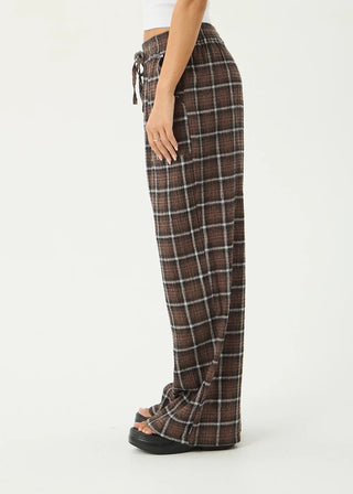 Reverie Seersucker Pant - Coffee Check