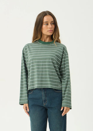 Altitude along Sleeve Tee - Pine Stripe