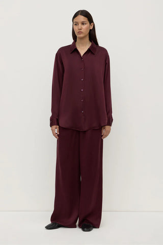 Pippa Silk Pants - Merlot