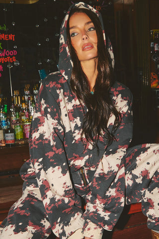 Cow Print Sabbi Ranch Zip Up Hoodie